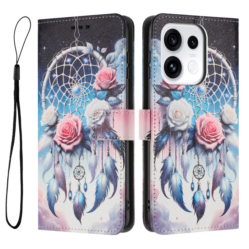 Housse Oppo Reno 16 / 16 Pro Attrape Rêves et Roses