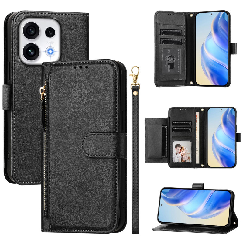 Housse Oppo Reno 16 5G / 16 Pro 5G Portefeuille avec Poche Zippée