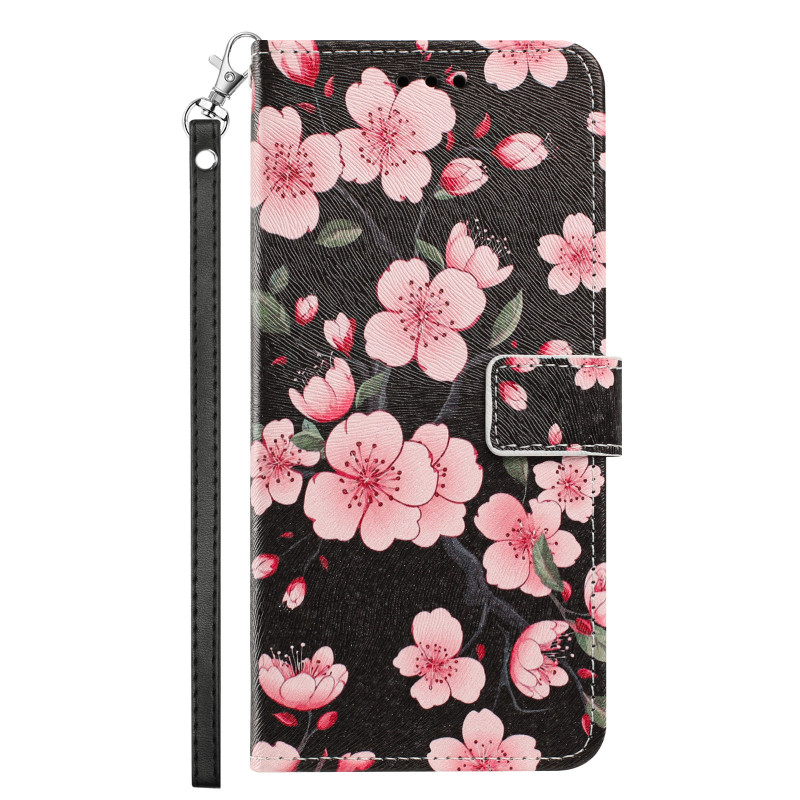 Housse Oppo Reno 16 F 5G / 16 FS 5G Fleurs de Cerisier à Lanière