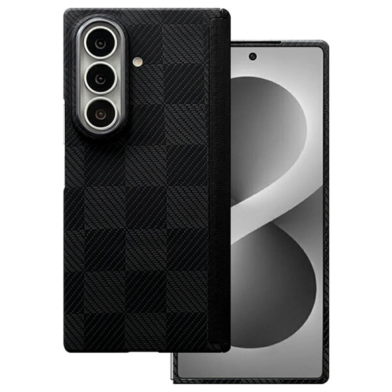 Coque Samsung Galaxy Z Fold 8 Ultra Magnétique Fibre d’Aramide Quadrillée avec Protection de Charnière