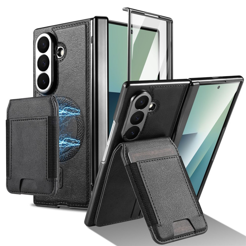 Coque Samsung Galaxy Z Fold 8 Ultra Magnétique avec Porte-Cartes Amovible et Support