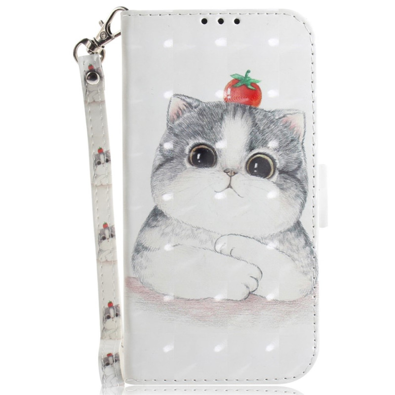 Housse Xiaomi Redmi Note 17 Pro Max 5G Chat et Fraise à Lanière
