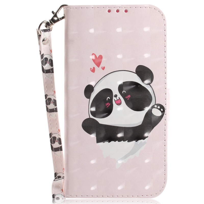 Housse Xiaomi Redmi Note 17 Pro Max 5G Panda Love à Lanière