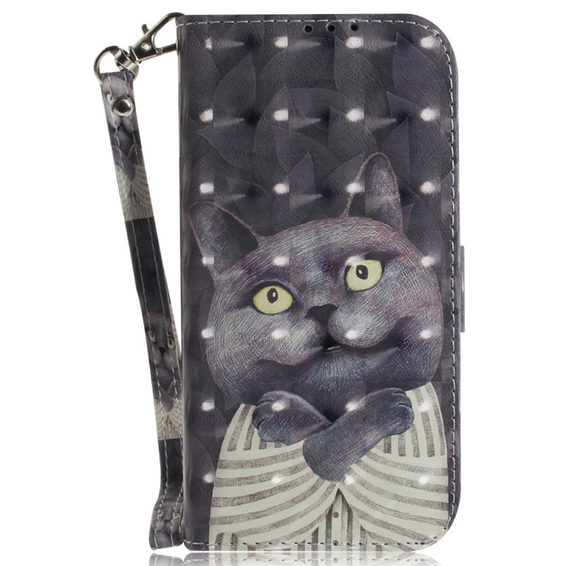 Housse Xiaomi Redmi Note 17 Pro Max 5G Chat Gris à Lanière