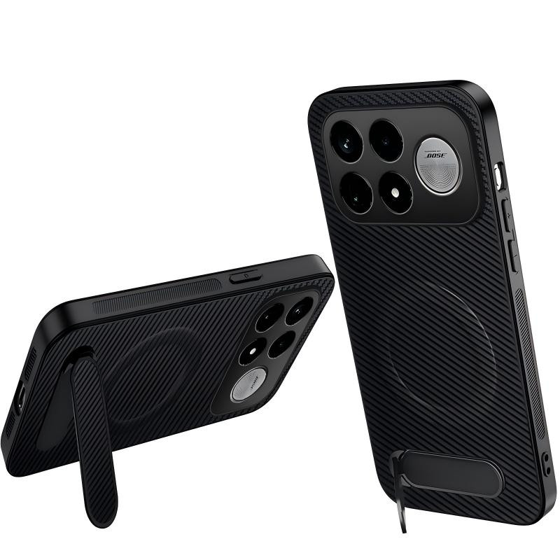 Coque Poco F9 Ultra Fibre Carbone avec Support Intégré