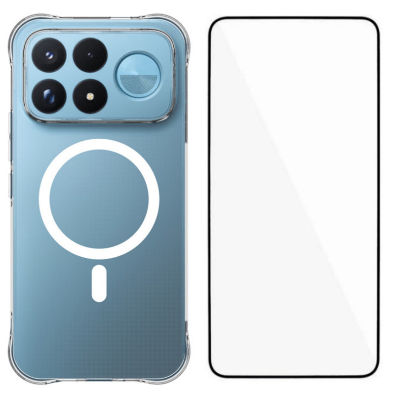 Coque Poco F9 Ultra Magnétique Transparente avec Protecteur Écran