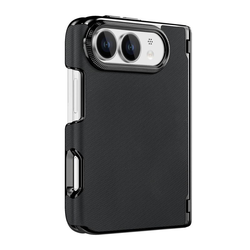Coque iPhone Duo Magnétique Double Charnière Texture Quadrillée