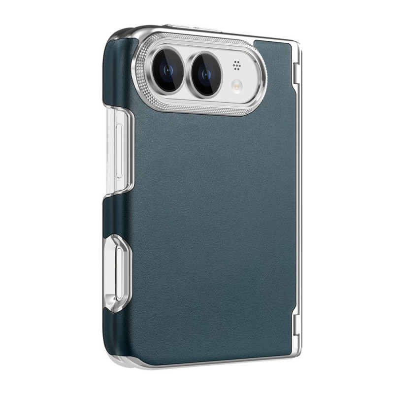 Coque iPhone Duo Magnétique Texture Tissée Double Charnière