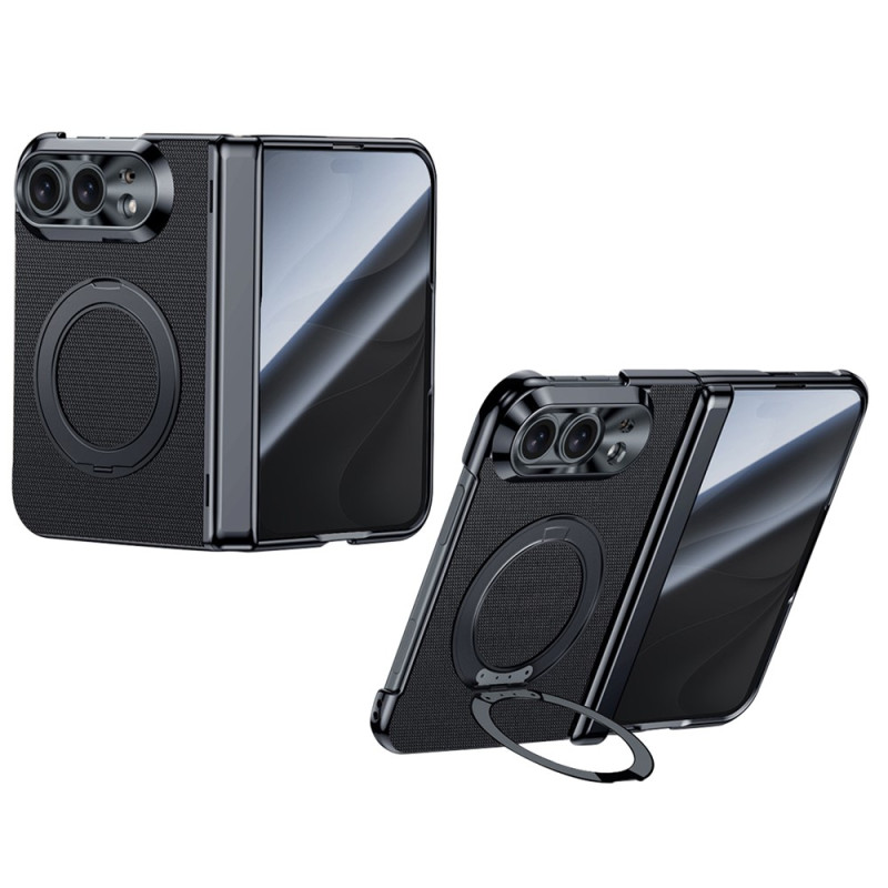 Coque iPhone Duo Magnétique Tissu avec Support et Verre Anti-Espion