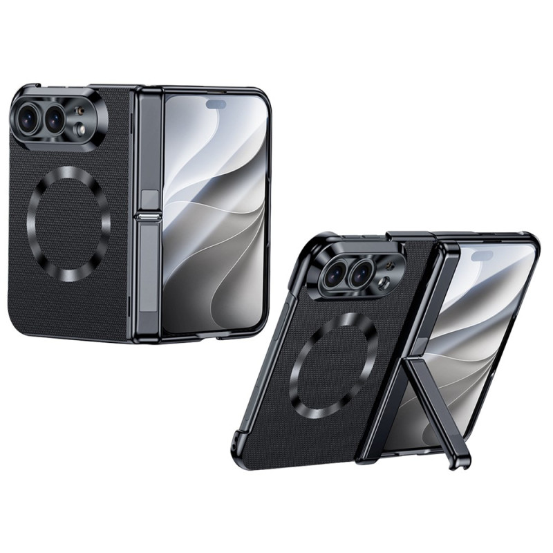 Coque iPhone Duo Magnétique Effet Cuir avec Support Charnière