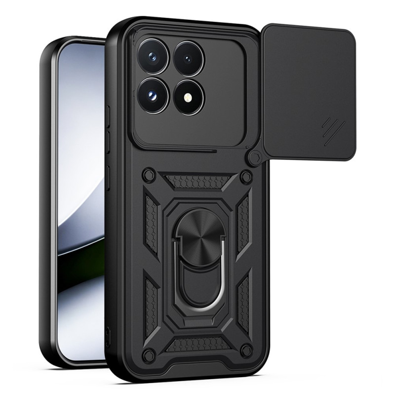 Coque Poco F9 Pro Antichoc avec Cache Caméra et Support Rotatif