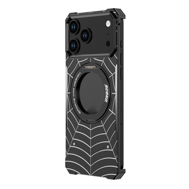 Coque iPhone 18 Pro / 17 Pro Magnétique Spider Web avec Anneau Rotatif