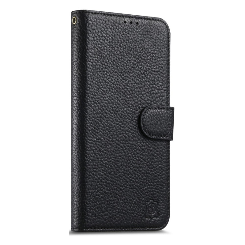 Housse iPhone 18 Pro / 17 Pro Portefeuille en Cuir Refendu Anti-RFID