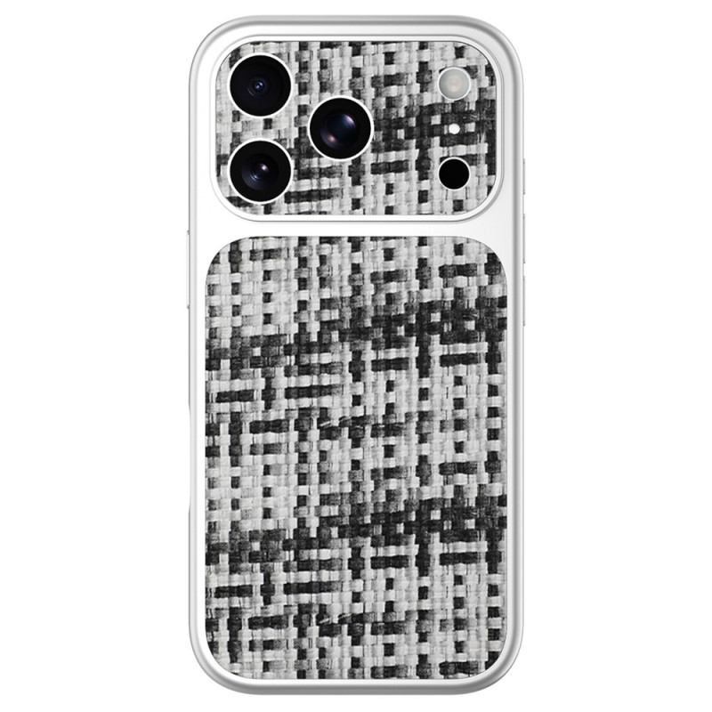 Coque iPhone 18 Pro / 17 Pro Effet Cuir avec Bordure Argentée