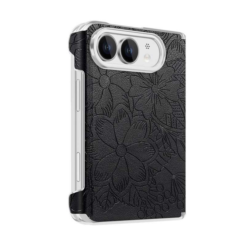 Coque iPhone Duo Magnétique Florale avec Protection Charnière