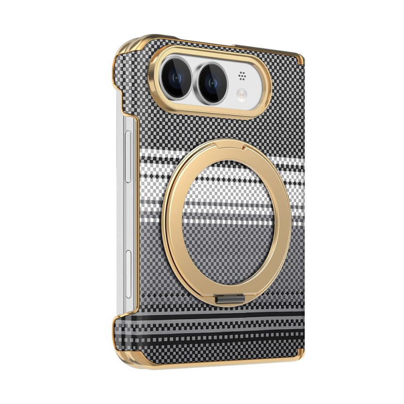 Coque iPhone Duo Magnétique avec Anneau Rotatif et Protection Charnière