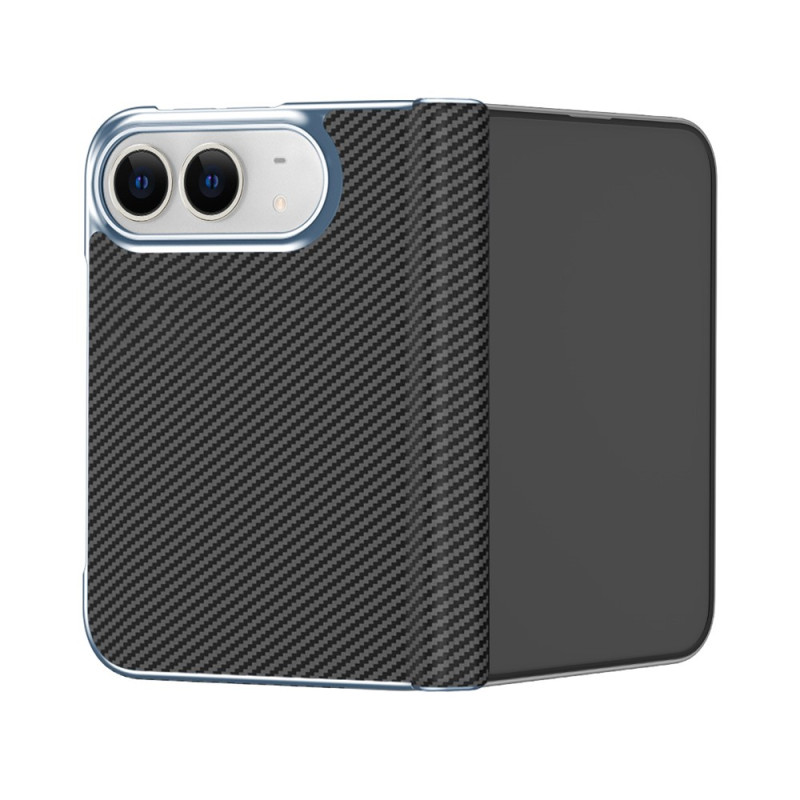 Coque iPhone Duo Effet Fibre de Carbone avec Protection Charnière