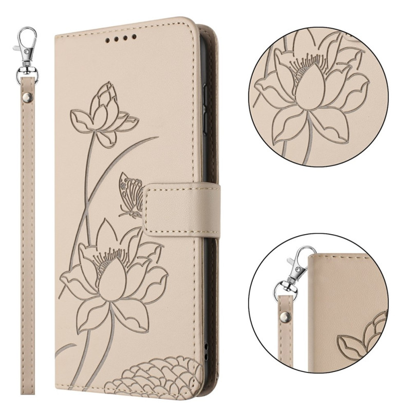 Housse Poco C95 Pro Motif Lotus à Lanière