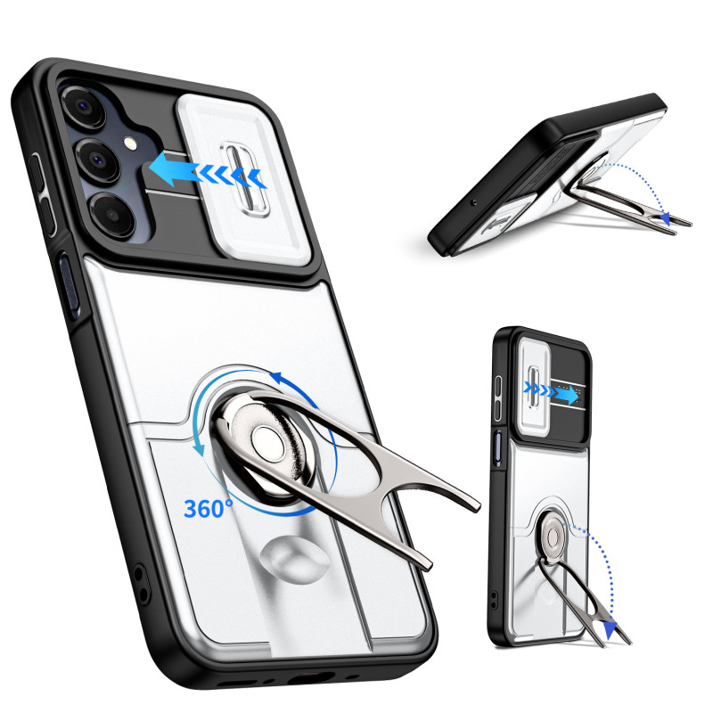 Coque Samsung Galaxy S26 FE / S25 FE Cache Caméra et Support Rotatif