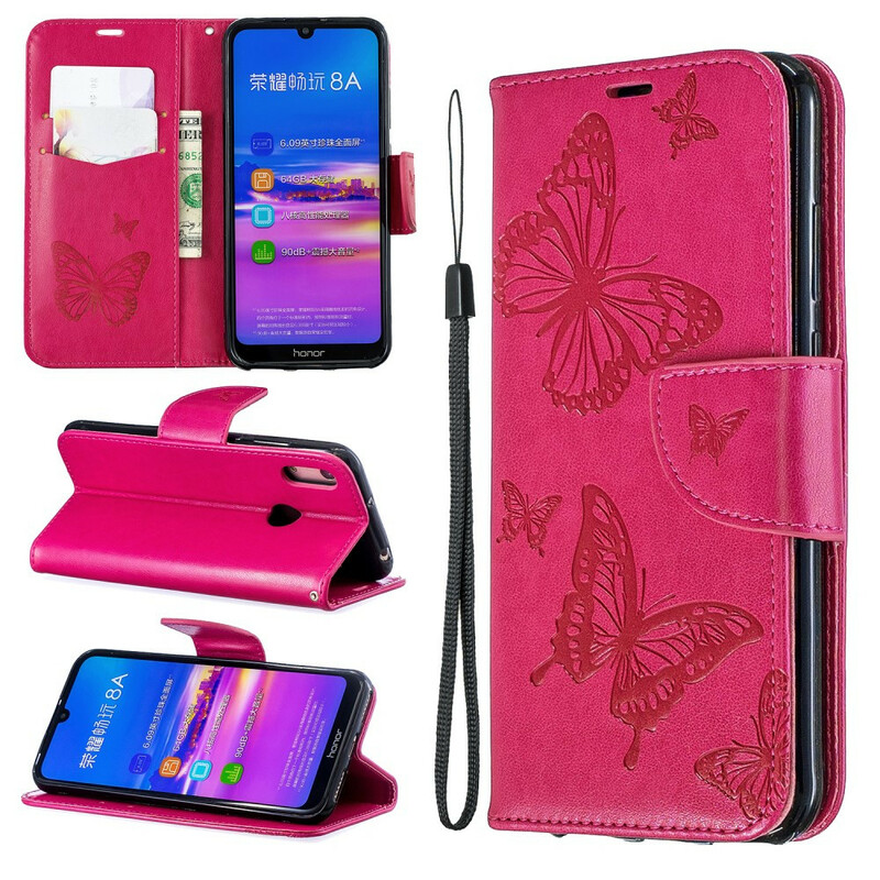 Housse Huawei Y6 2019 Papillons et Rabat Oblique Housse Huawei Y6 2019 Papillons et Rabat Oblique
