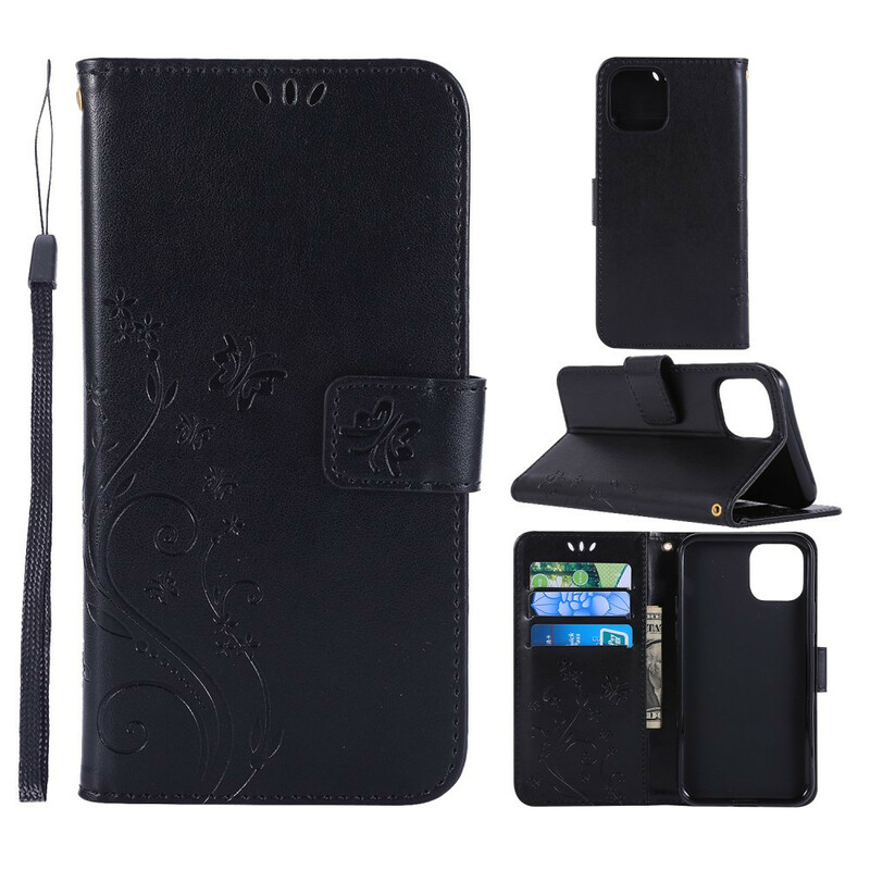 Housse iPhone 11 Max Papillons dans les Fleurs