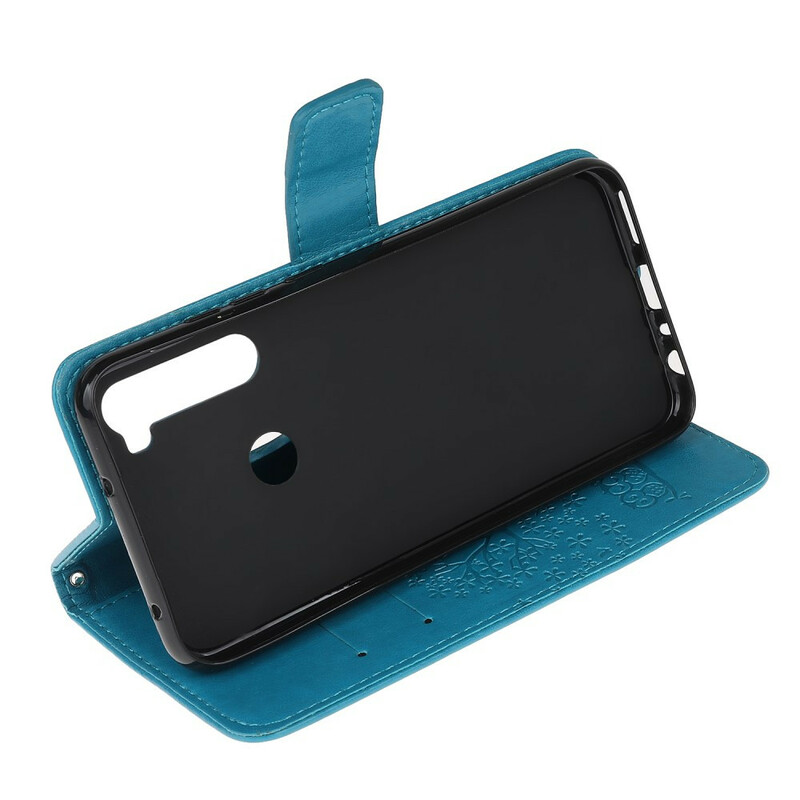 Housse Xiaomi Redmi Note 8 Arbre et Hiboux à Lanière