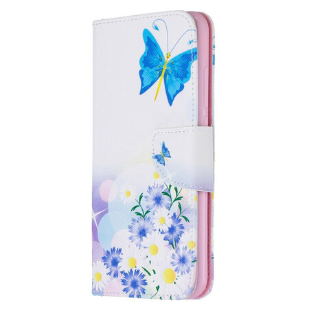 Housse Xiaomi Redmi Note 8 Papillons et Fleurs Peints