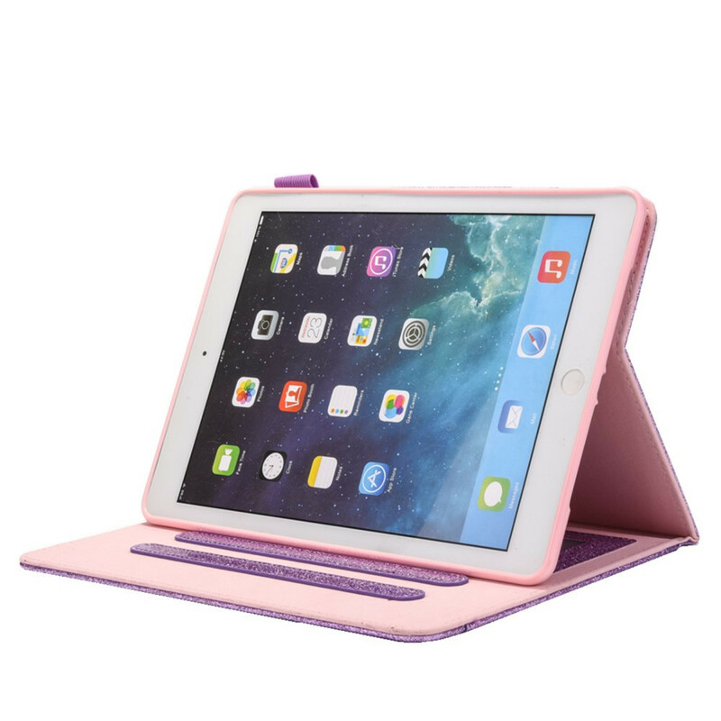 Housse iPad 10.2" (2019) Paillettes Fermoir Argenté