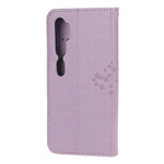 Housse Xiaomi Mi Note 10 Arbre et Hiboux à Lanière