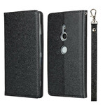 Flip Cover Sony Xperia XZ2 Style Cuir Douceur avec Lanière