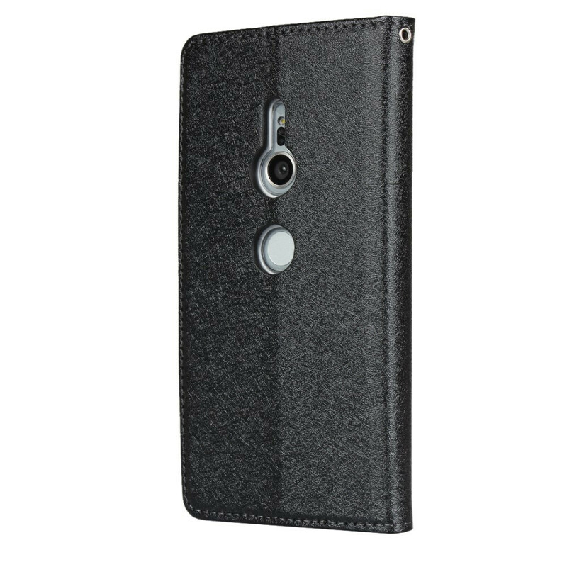 Flip Cover Sony Xperia XZ2 Style Cuir Douceur avec Lanière