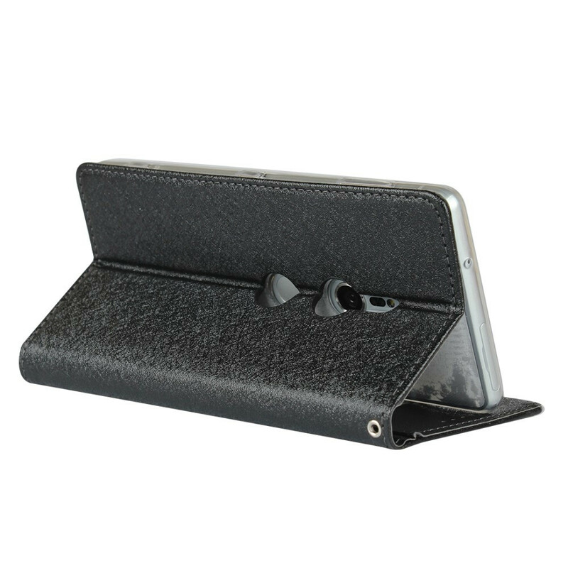 Flip Cover Sony Xperia XZ2 Style Cuir Douceur avec Lanière