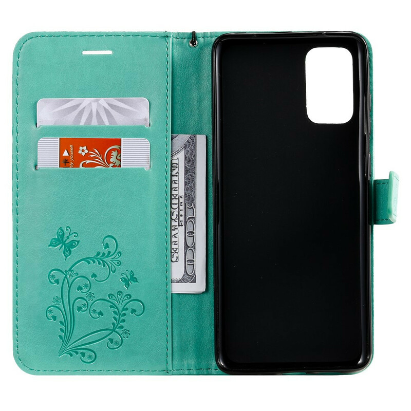 Housse Samsung Galaxy S20 Plus Papillons Géants à Lanière