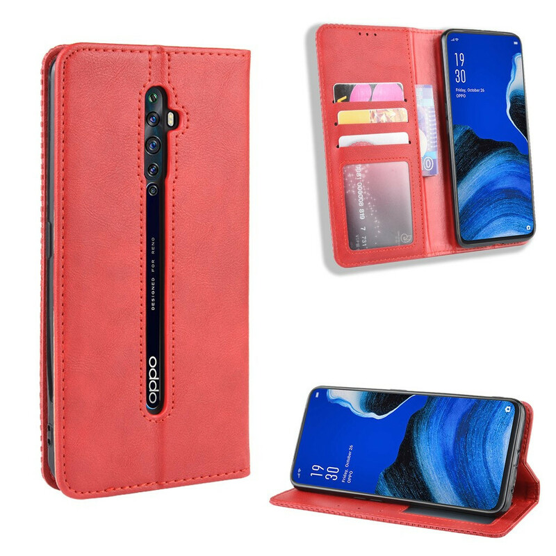 Flip Cover Oppo Reno 2Z Effet Cuir Vintage Stylisé Flip Cover Oppo Reno 2Z Effet Cuir Vintage Stylisé