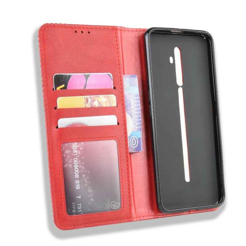 Flip Cover Oppo Reno 2Z Effet Cuir Vintage Stylisé Flip Cover Oppo Reno 2Z Effet Cuir Vintage Stylisé