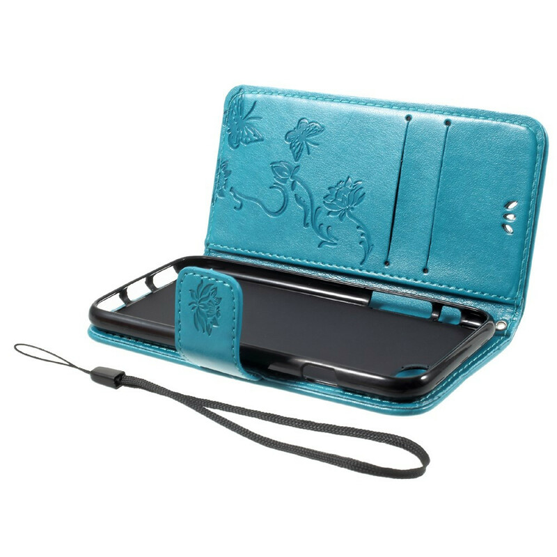 Housse iPhone SE 2 / 8 / 7 Florale à Lanière