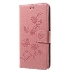 Housse Huawei P10 Lite Papillons Et Fleurs À Lanière