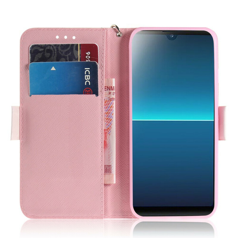 Housse Sony Xperia L4 Branche en Fleurs à Lanière Housse Sony Xperia L4 Branche en Fleurs à Lanière