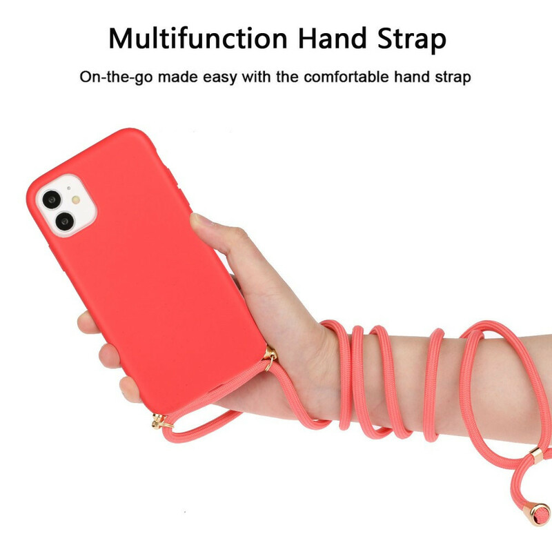 Coque iPhone 11 Silicone avec Cordon Coloré