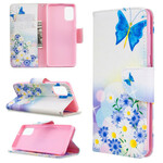 Housse Samsung Galaxy A41 Papillons et Fleurs Peints