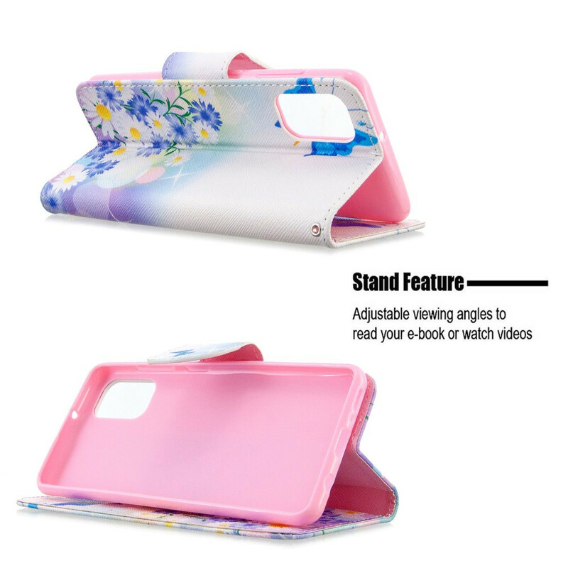 Housse Samsung Galaxy A41 Papillons et Fleurs Peints