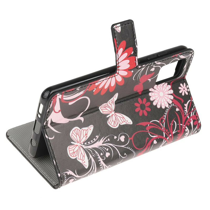 Housse Samsung Galaxy A41 Papillons et Fleurs
