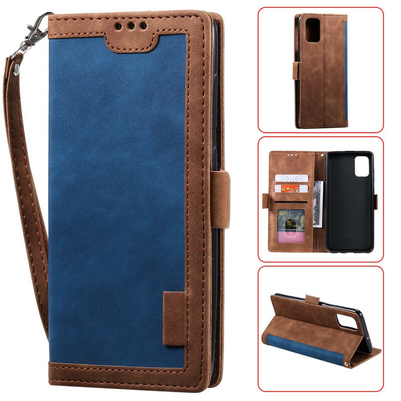 Housse Samsung Galaxy A51 Simili Cuir Bicolore Contours Renforcés Housse Samsung Galaxy A51 Simili Cuir Bicolore Contours Renforcés