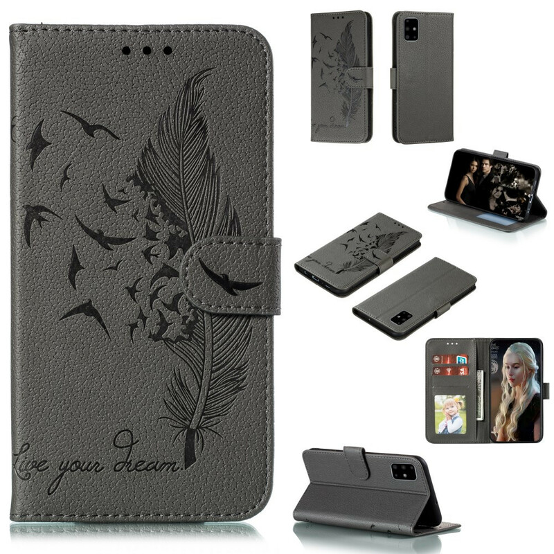 Housse Samsung Galaxy A51 Simili Cuir Live Your Dream