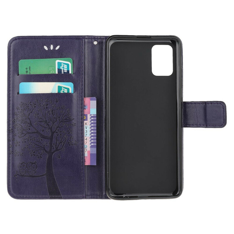 Housse Samsung Galaxy S10 Lite Arbre et Hiboux à Lanière