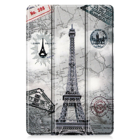 Smart Case Samsung Galaxy Tab S6 Lite Porte-Stylo Tour Eiffel Rétro