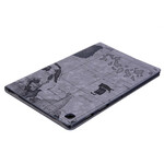 Étui Samsung Galaxy Tab S6 Lite Carte Vintage Étui Samsung Galaxy Tab S6 Lite Carte Vintage