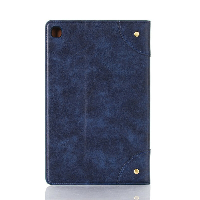 Étui Samsung Galaxy Tab S6 Lite Simili Cuir Vintage Rivets Étui Samsung Galaxy Tab S6 Lite Simili Cuir Vintage Rivets