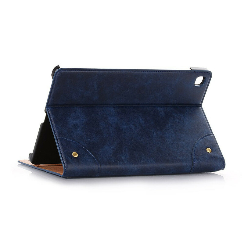 Étui Samsung Galaxy Tab S6 Lite Simili Cuir Vintage Rivets Étui Samsung Galaxy Tab S6 Lite Simili Cuir Vintage Rivets