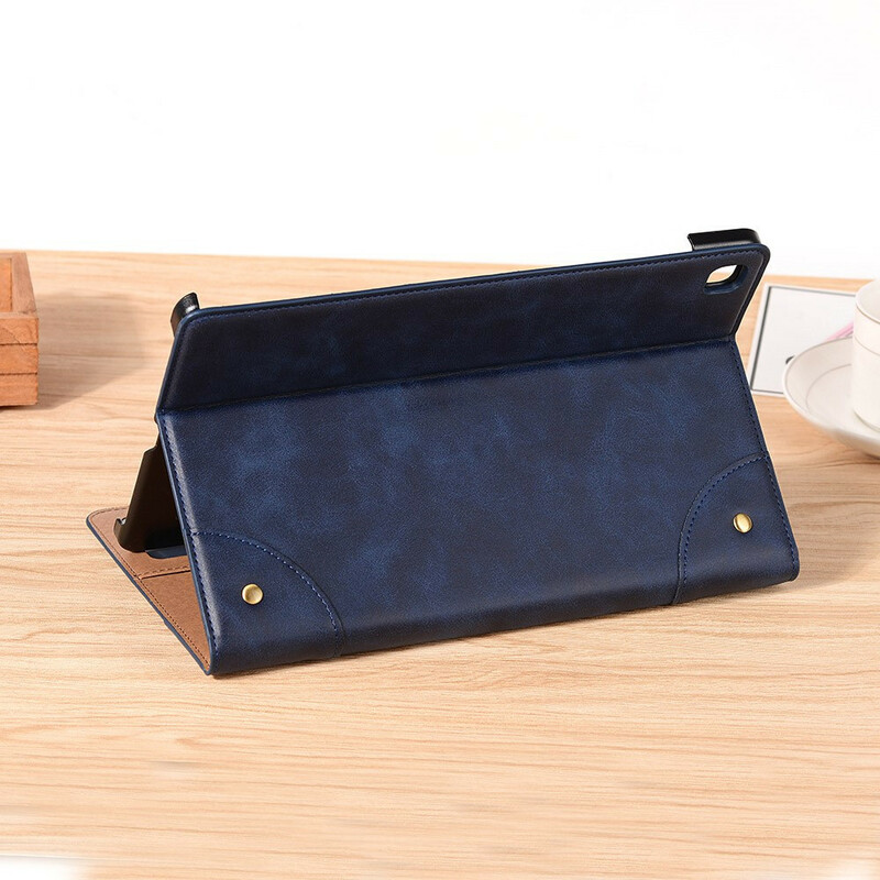Étui Samsung Galaxy Tab S6 Lite Simili Cuir Vintage Rivets Étui Samsung Galaxy Tab S6 Lite Simili Cuir Vintage Rivets